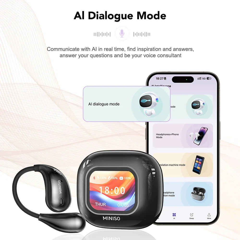 M95 AI Translation Earphones Bluetooth Intelligent Wireless Earbuds Low Latency